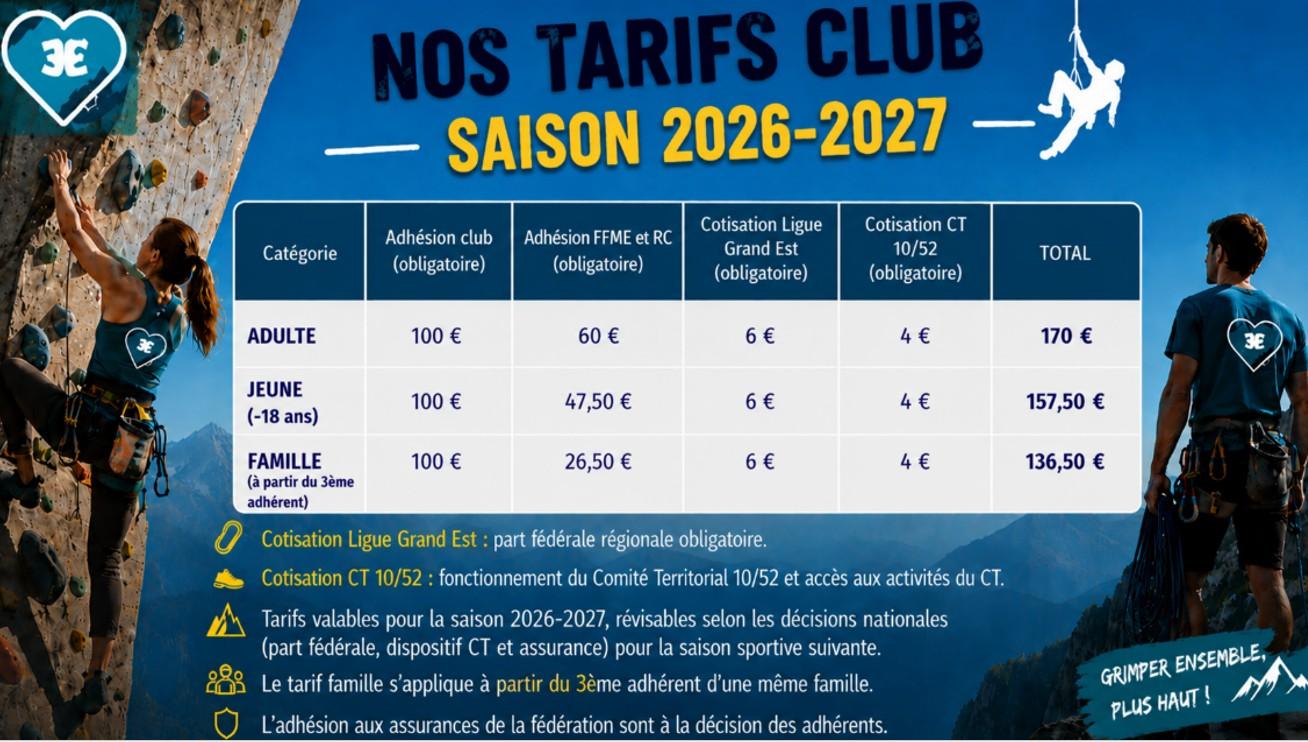 Tarifs 2026 2027